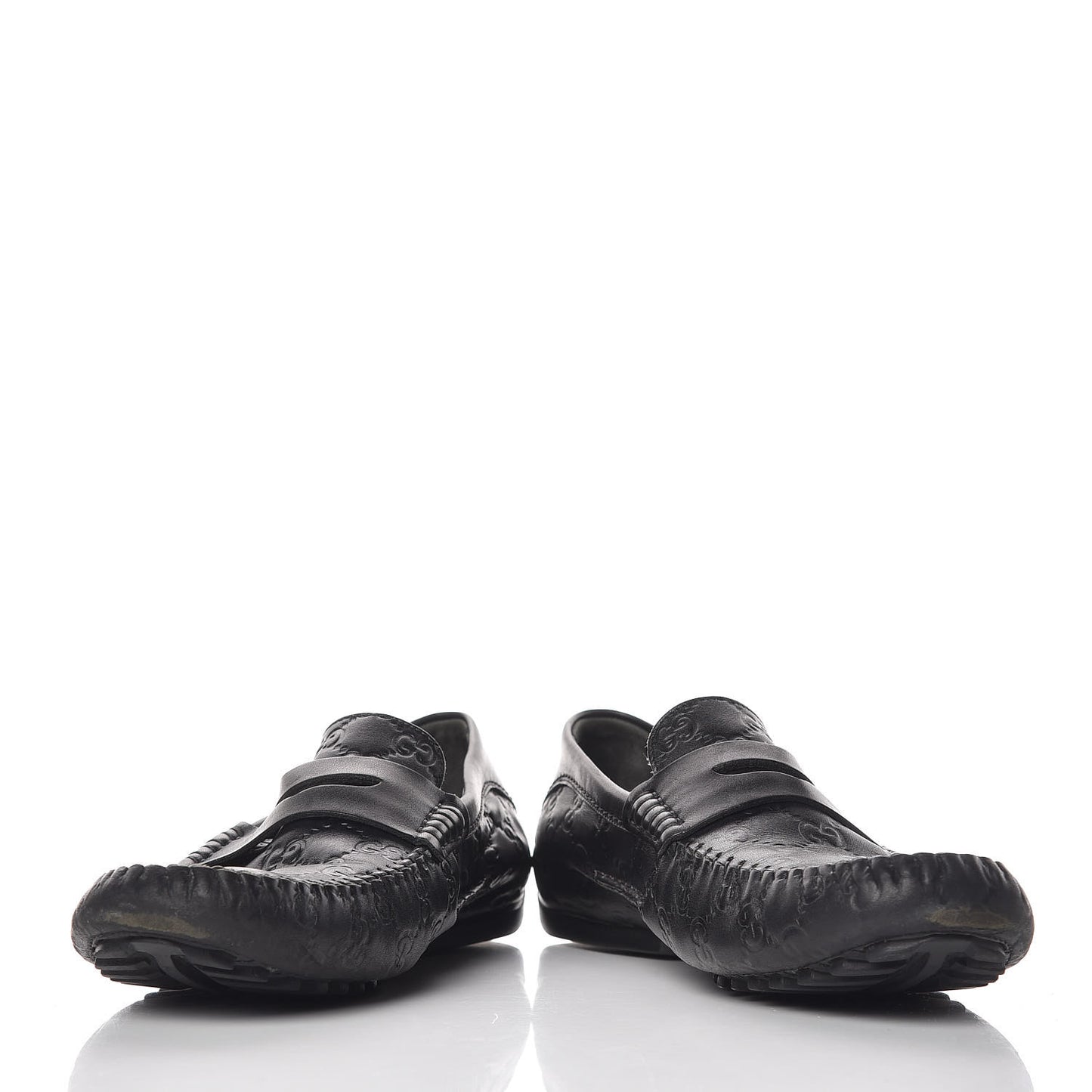 Guccissima Mens Penny Driver Loafers 9 Black