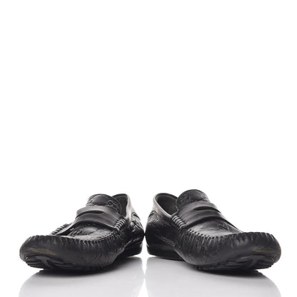 Gucci Guccissima Mens Penny Driver Loafers 9 Black 5 of 10