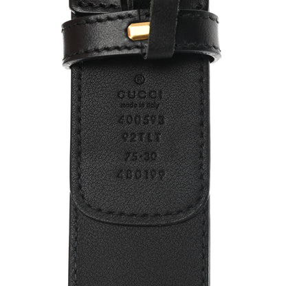 Gucci GG Supreme Monogram Matte Plutone Calfskin Double G 40mm Belt 75 30 Beige Ebony Black 3 of 9