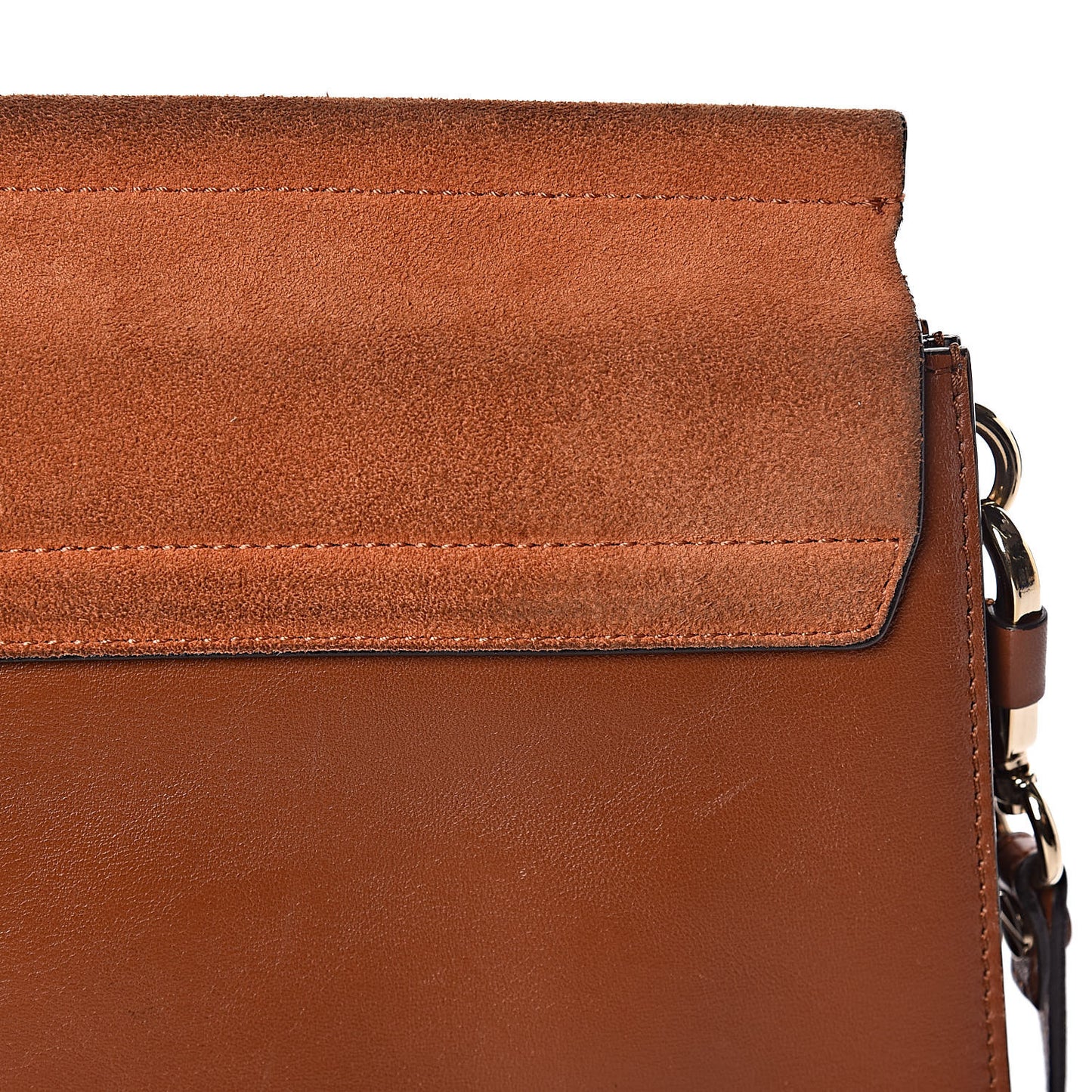 Suede Calfskin Medium Faye Shoulder Bag Tobacco