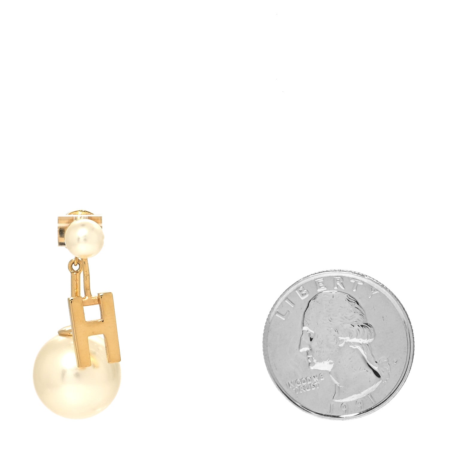 Christian Dior Pearl My ABCDior H Tribale Earring Gold 2 of 4