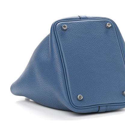 Hermes Taurillon Clemence Picotin Lock 18 PM Bleu Agate 9 of 10
