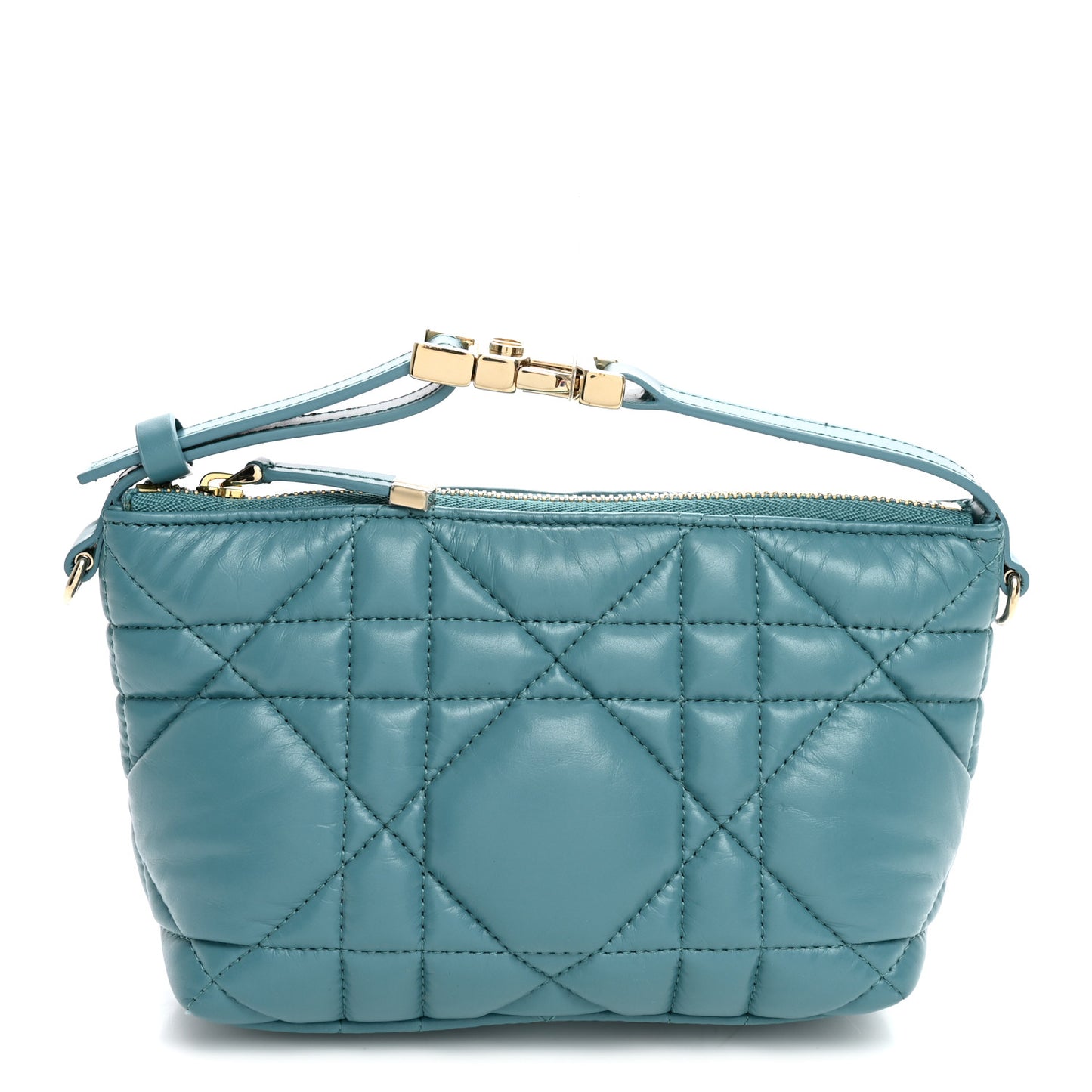 Calfskin Macrocannage Small Diortravel Nomad Pouch Horizon Blue