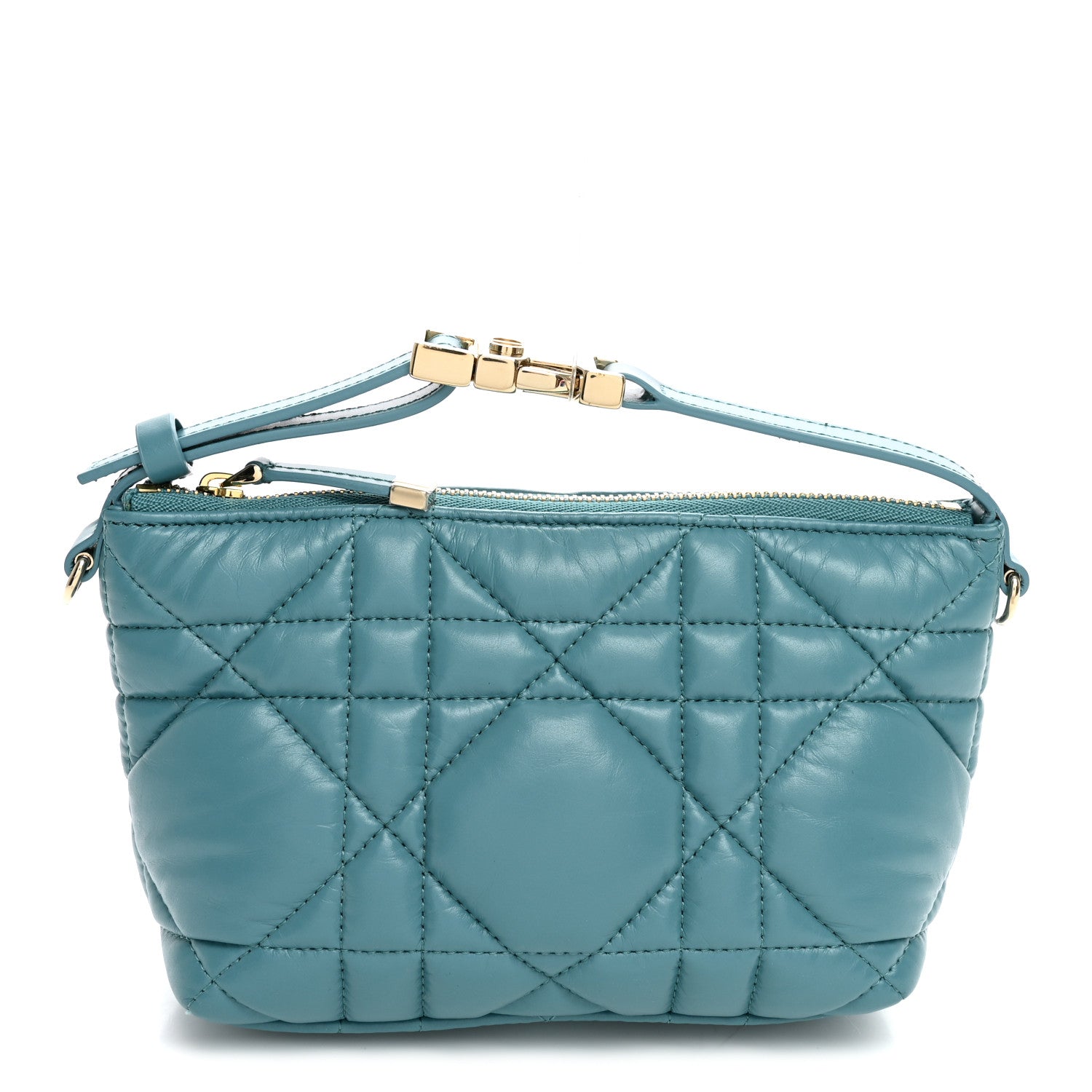 Christian Dior Calfskin Macrocannage Small Diortravel Nomad Pouch Horizon Blue 1 of 8