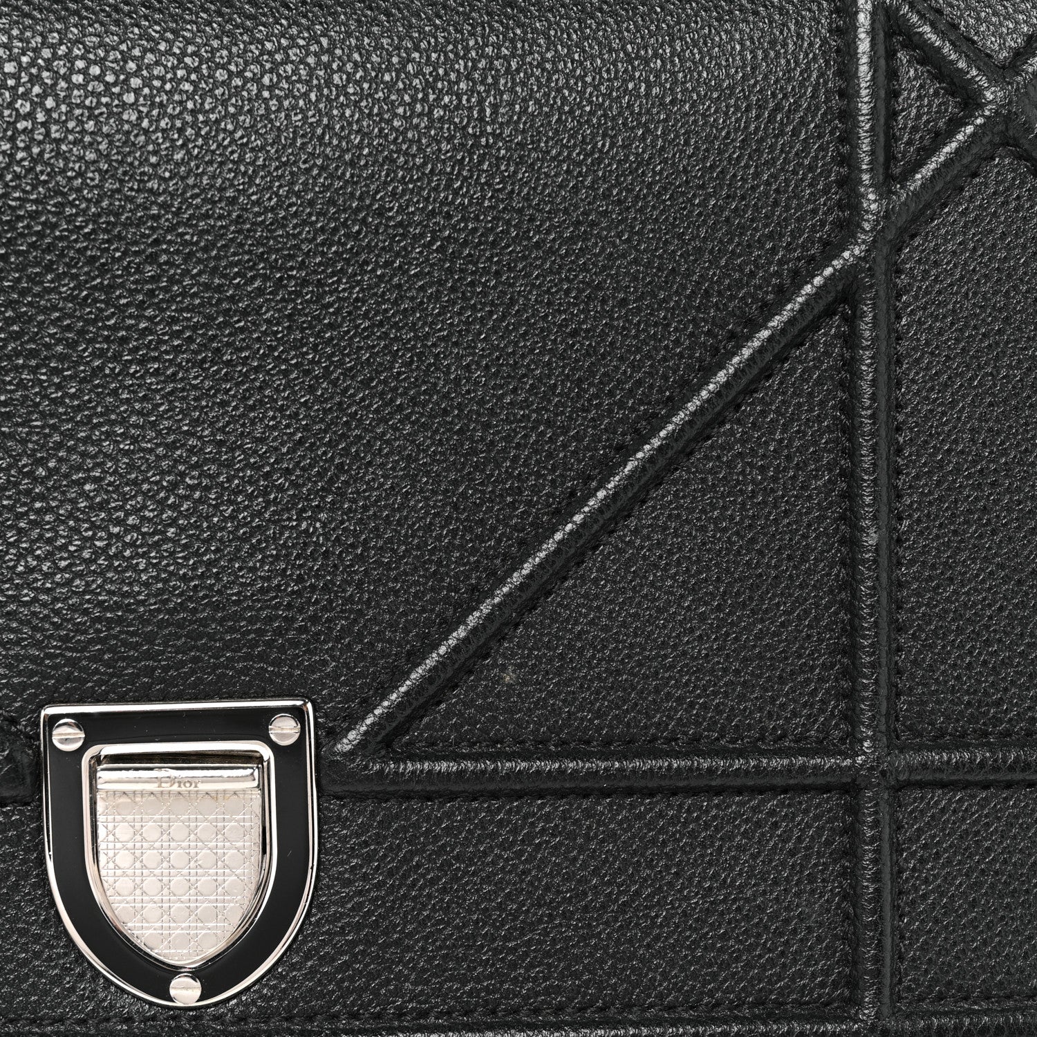 Christian Dior Grained Calfskin Small Diorama Flap Bag Black 10 of 10