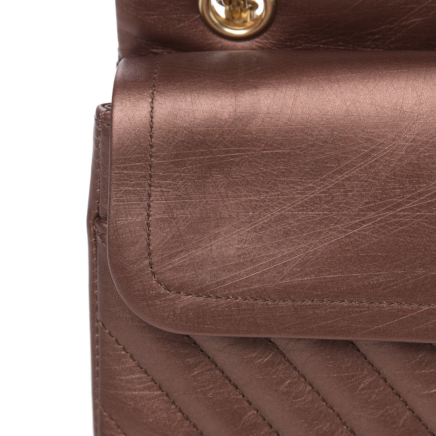 Chanel Metallic Aged Calfskin Chevron Quilted 2.55 Reissue 225 Flap Bronze 12 of 12
