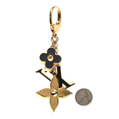 Louis Vuitton Metal Enamel Fleur De Monogram Bag Charm Dore 2 of 3