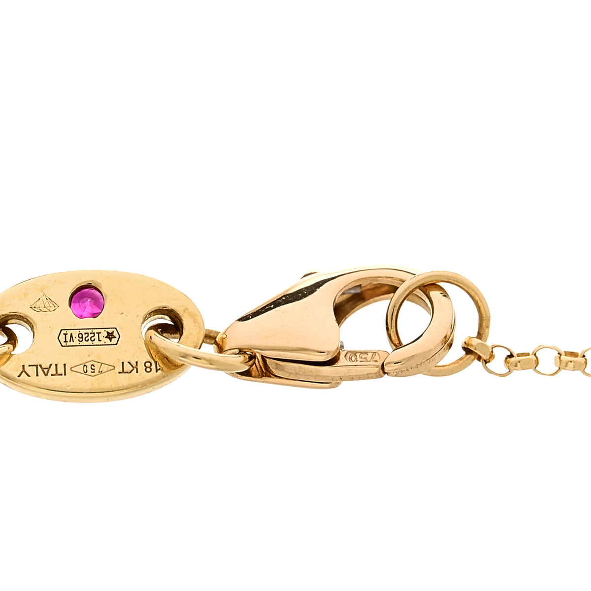 18K Yellow Gold Diamond Principessa Flower Link Bracelet
