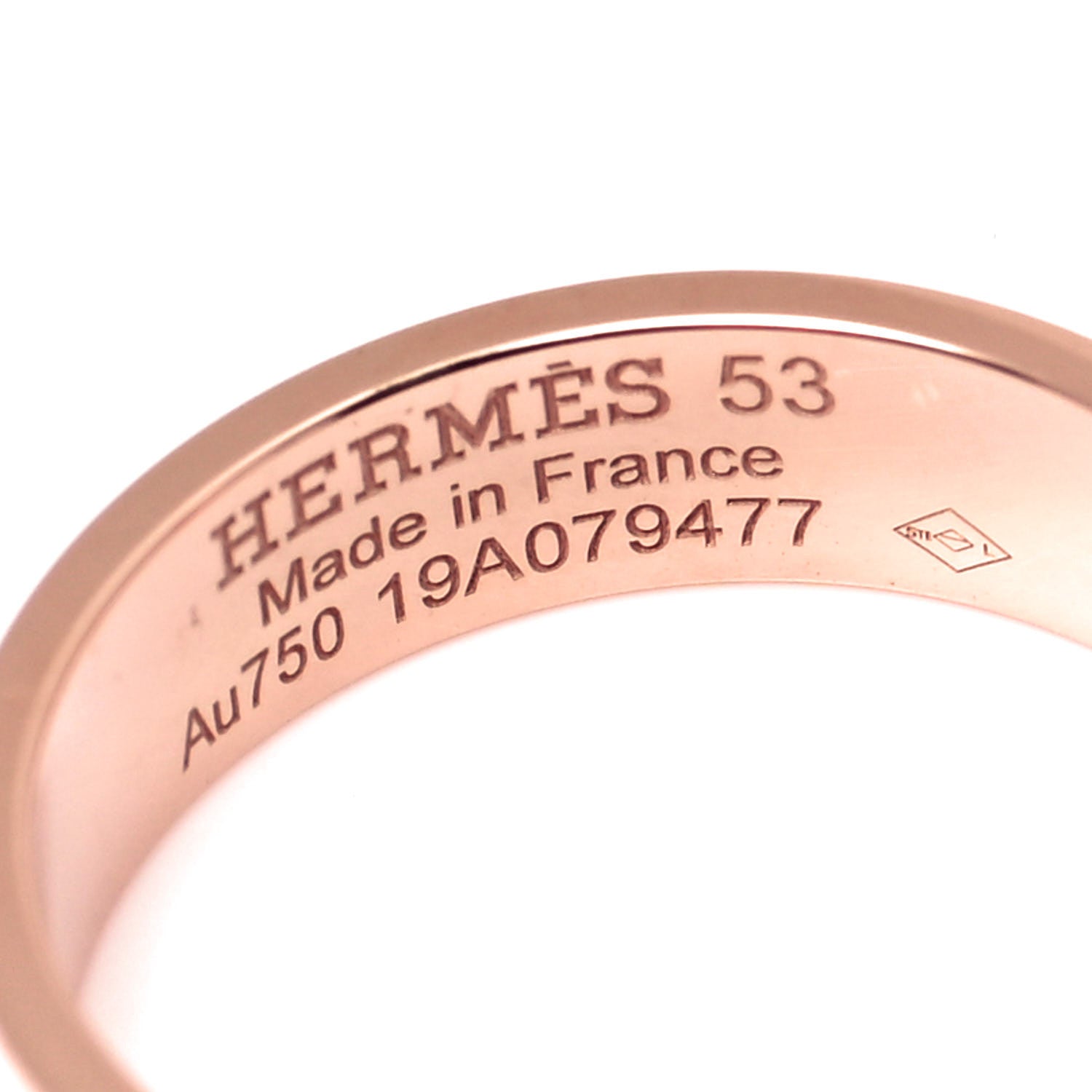 Hermes 18K Rose Gold Diamond PM Kelly Ring 53 6.25 4 of 5