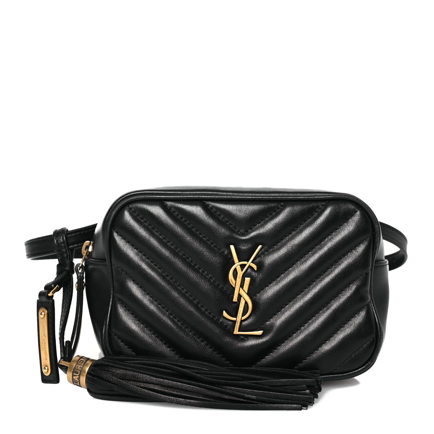 Saint Laurent Calfskin Matelasse Monogram Lou Belt Bag Black 1 of 16