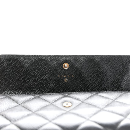 Chanel Caviar Quilted Large Gusset Flap Wallet Black 9 of 9