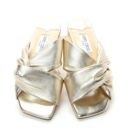 Jimmy Choo Metallic Nappa Narisa Flat Sandals 38.5 Champagne 5 of 10