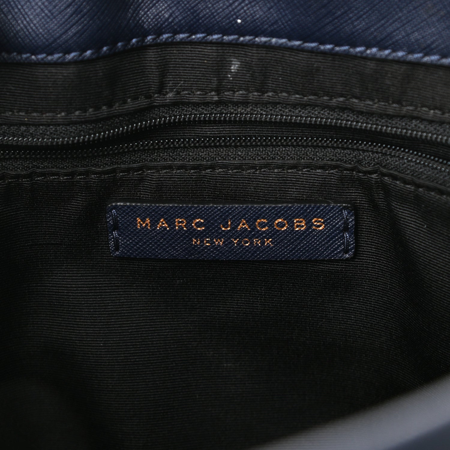 Marc Jacobs Calfskin Embossed Logo East West Shopper Tote Dark Blue 6 of 10