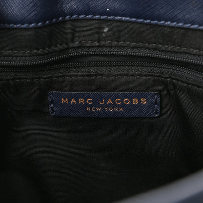 Marc Jacobs Calfskin Embossed Logo East West Shopper Tote Dark Blue 6 of 10