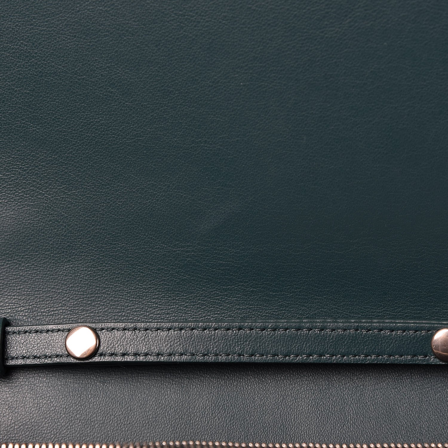 Celine Smooth Lambskin Frame Evening Chain Clutch Mineral Dark Green 11 of 15