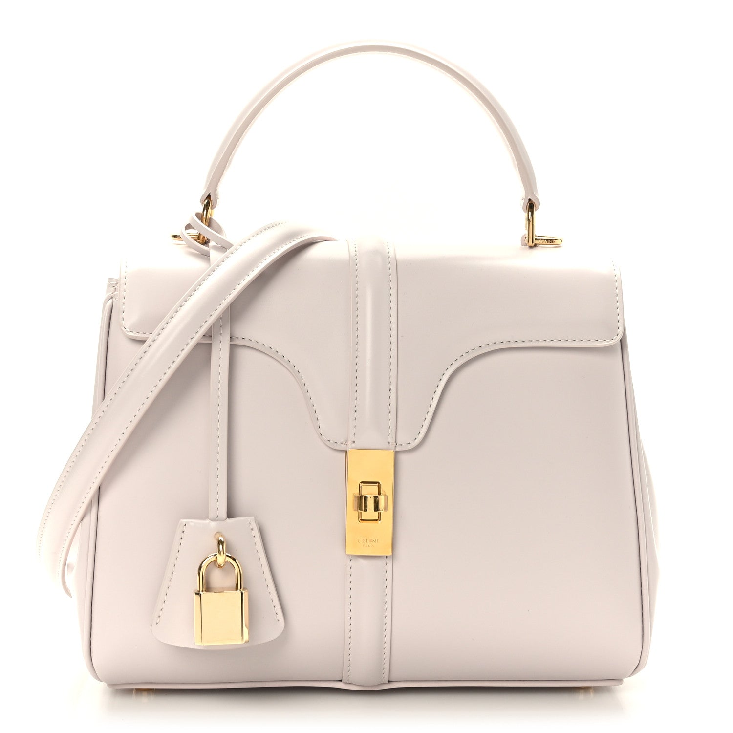 Celine Satinated Calfskin Small 16 Top Handle Bag Poudre 1 of 10