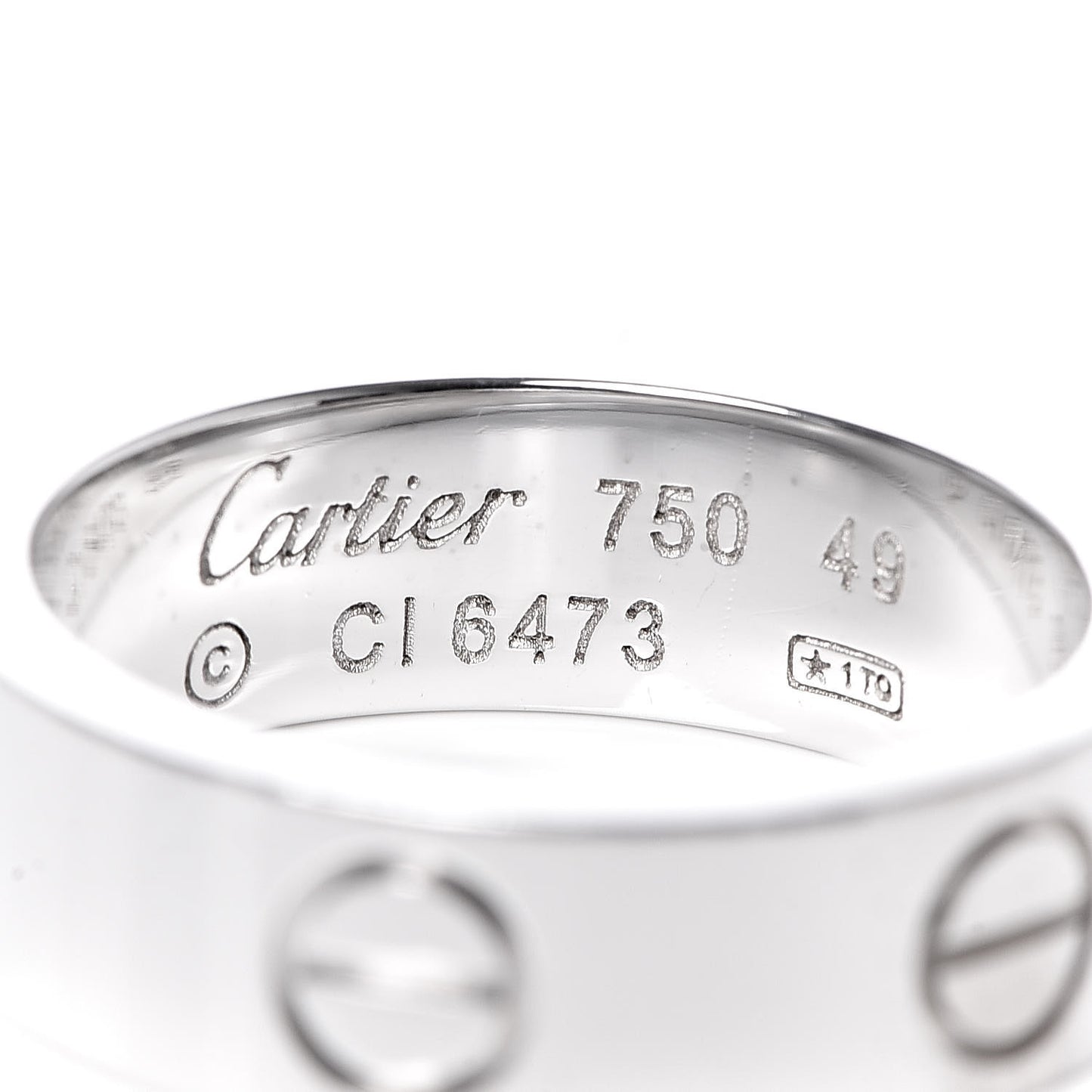18K White Gold 5.5mm LOVE Ring 49 4.75