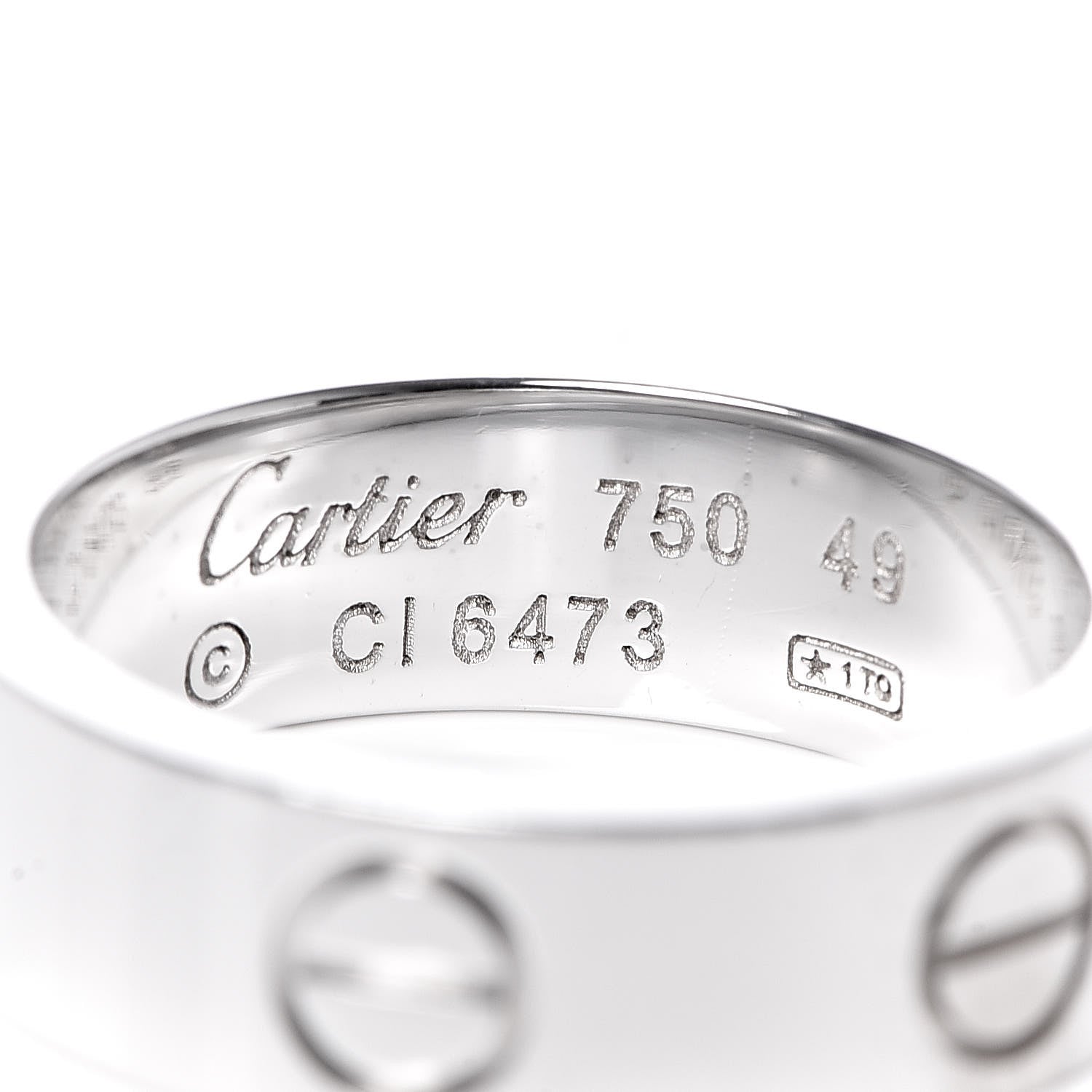 Cartier 18K White Gold 5.5mm LOVE Ring 49 4.75 4 of 5