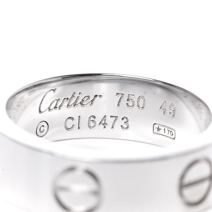 Cartier 18K White Gold 5.5mm LOVE Ring 49 4.75 4 of 5