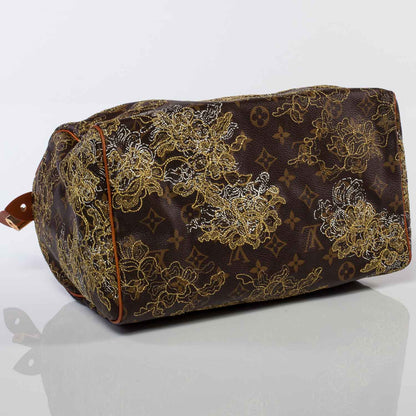 Louis Vuitton Monogram Dentelle Speedy 30 Gold 5 of 8
