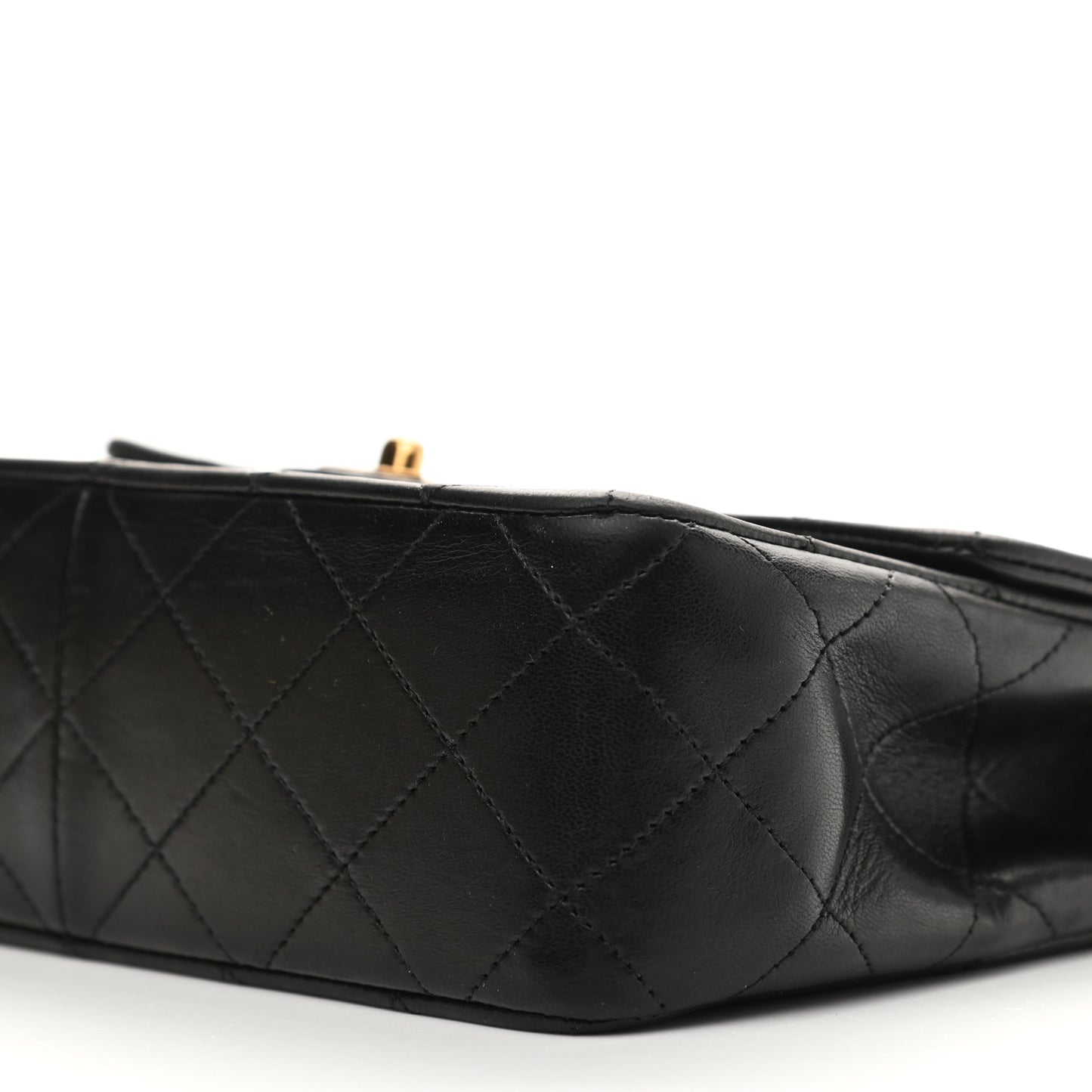 Lambskin Quilted Mini Square Flap Bag Black