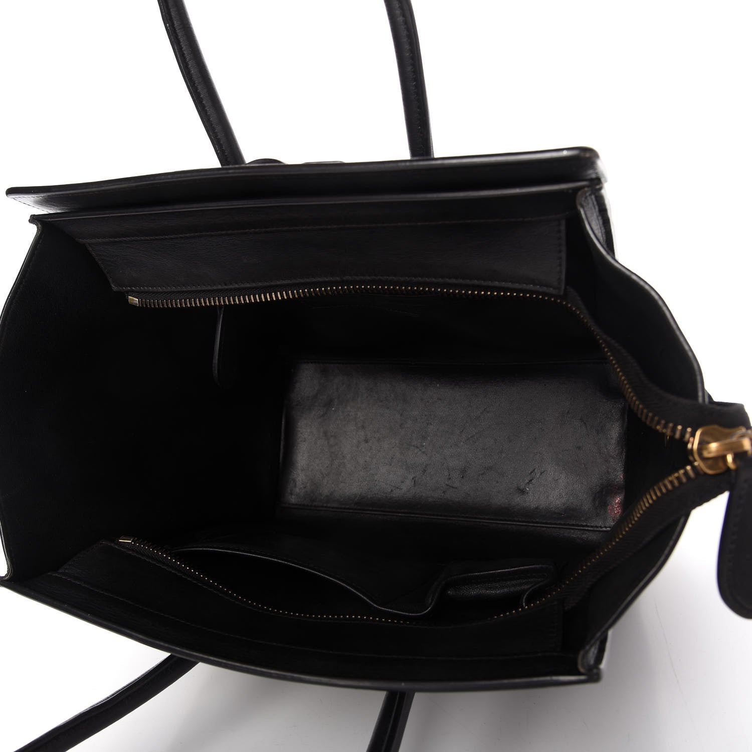 Celine Smooth Calfskin Multicolor Double Stitching Micro Luggage Black 5 of 11