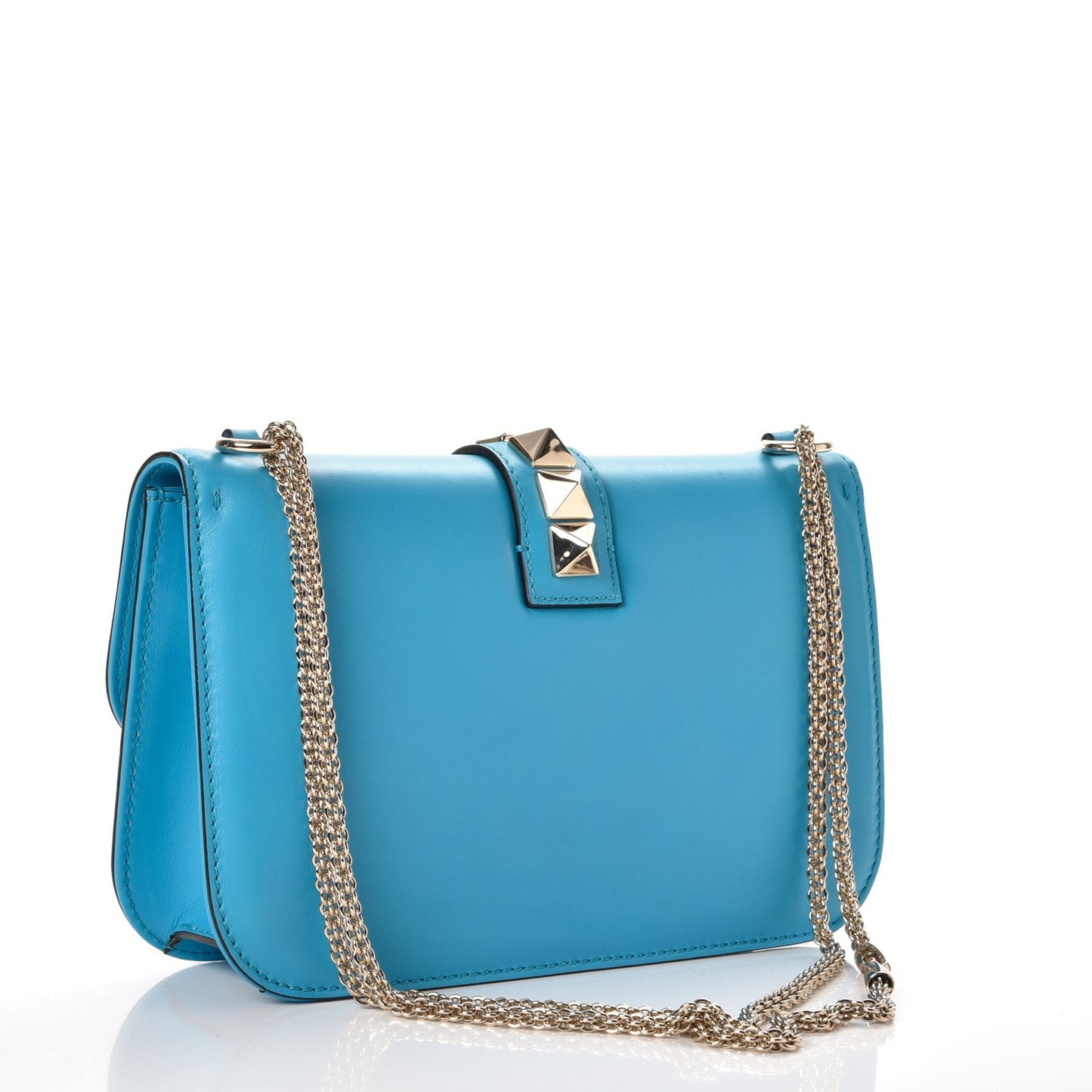 Vitello Medium Glam Lock Rockstud Flap Parrot