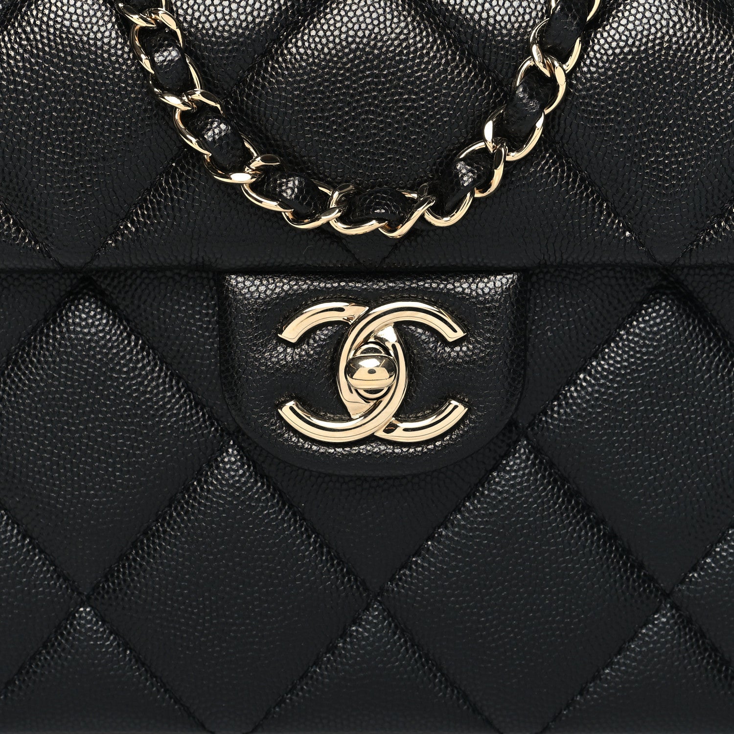 Chanel Caviar Quilted Mini Retro Twist Top Handle Flap Black 8 of 11