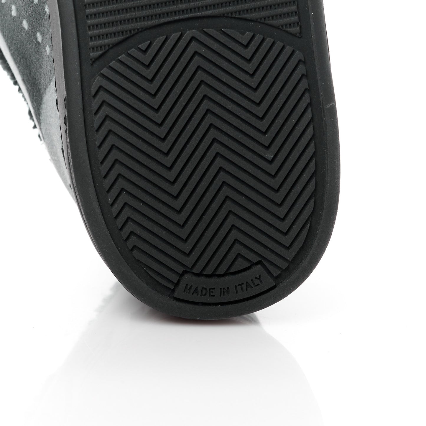 Fabric Suede Calfskin Logo Sneakers 36.5 Gray