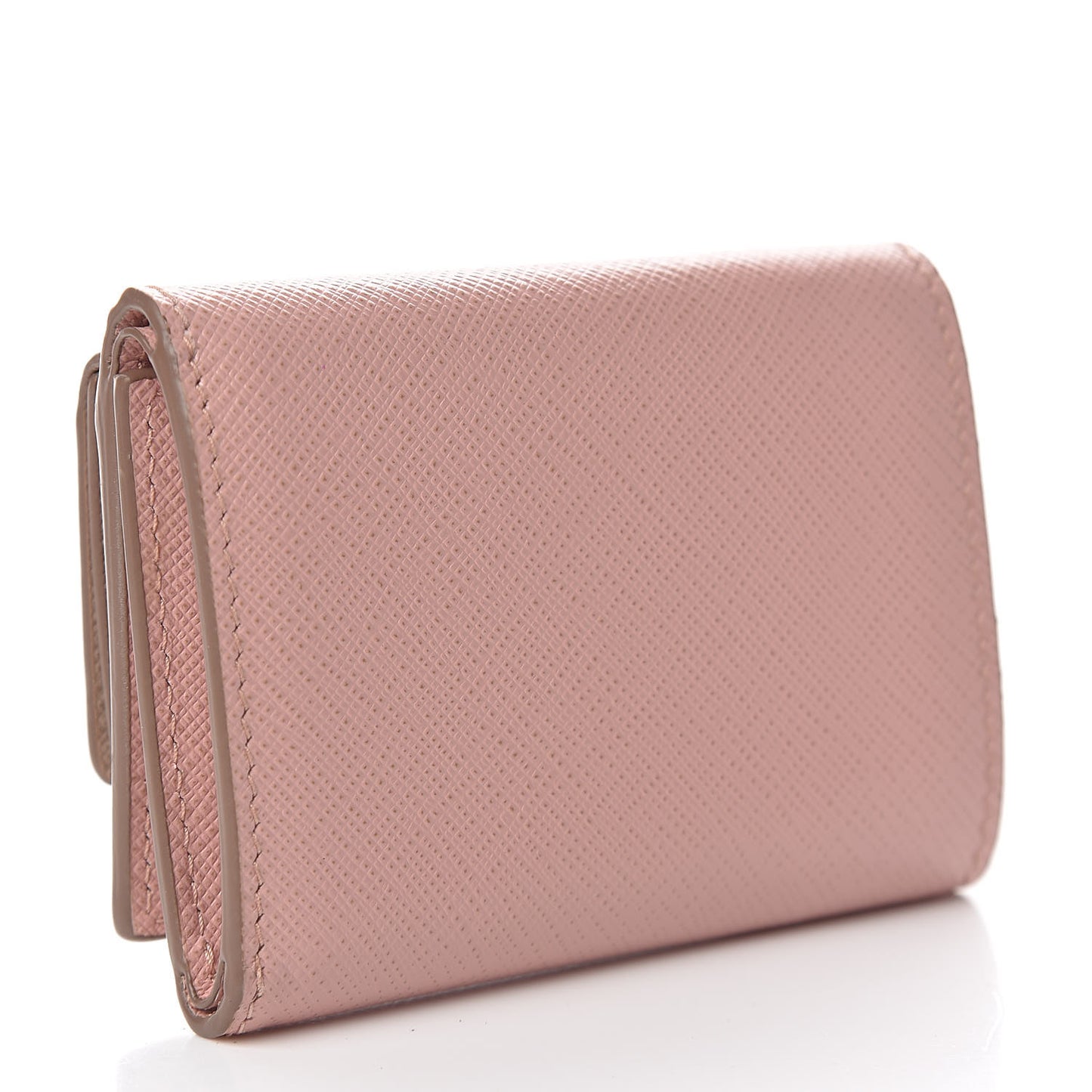 Saffiano Multicolor Tri-Fold Compact Wallet Cipria Orchidea
