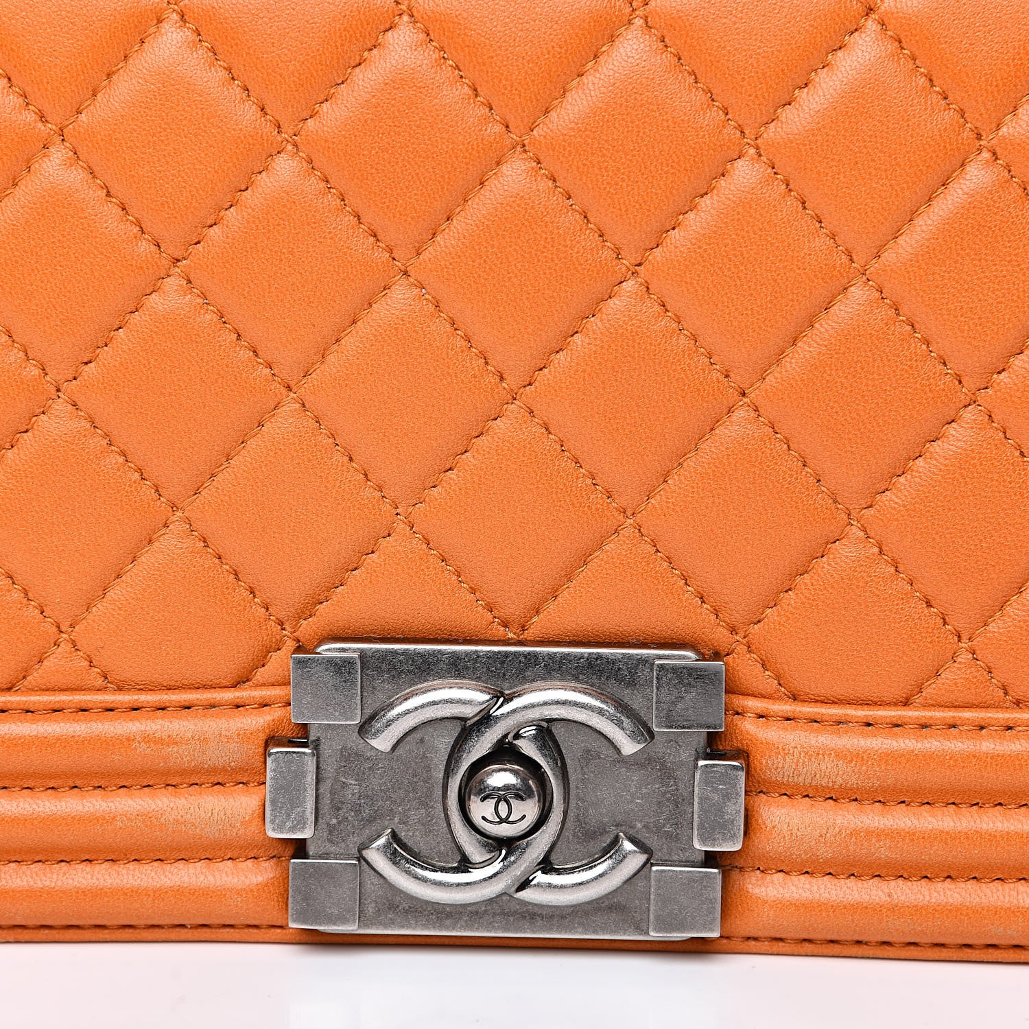 Chanel Lambskin Quilted Medium Boy Flap Orange 10 of 16