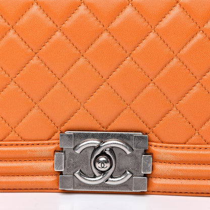 Chanel Lambskin Quilted Medium Boy Flap Orange 10 of 16