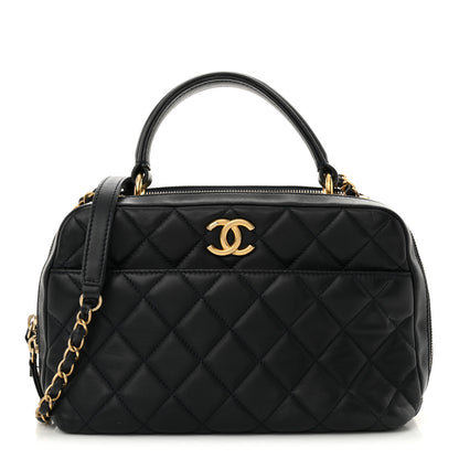 Chanel Lambskin Quilted Medium Trendy CC Bowling Bag Navy 1 of 16