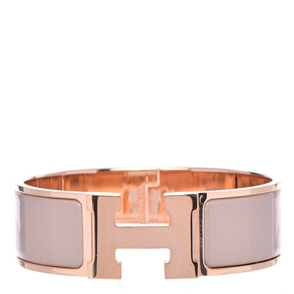 Hermes Enamel Wide Clic Clac H Bracelet GM Marron Glace 1 of 5