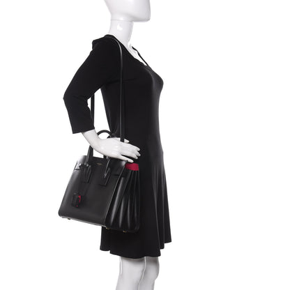 Saint Laurent Calfskin Small Sac De Jour Black Fuchsia 2 of 12