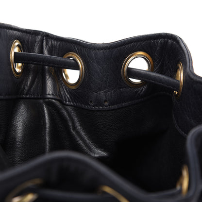 Chanel Lambskin Drawstring Bucket Bag Black 10 of 10