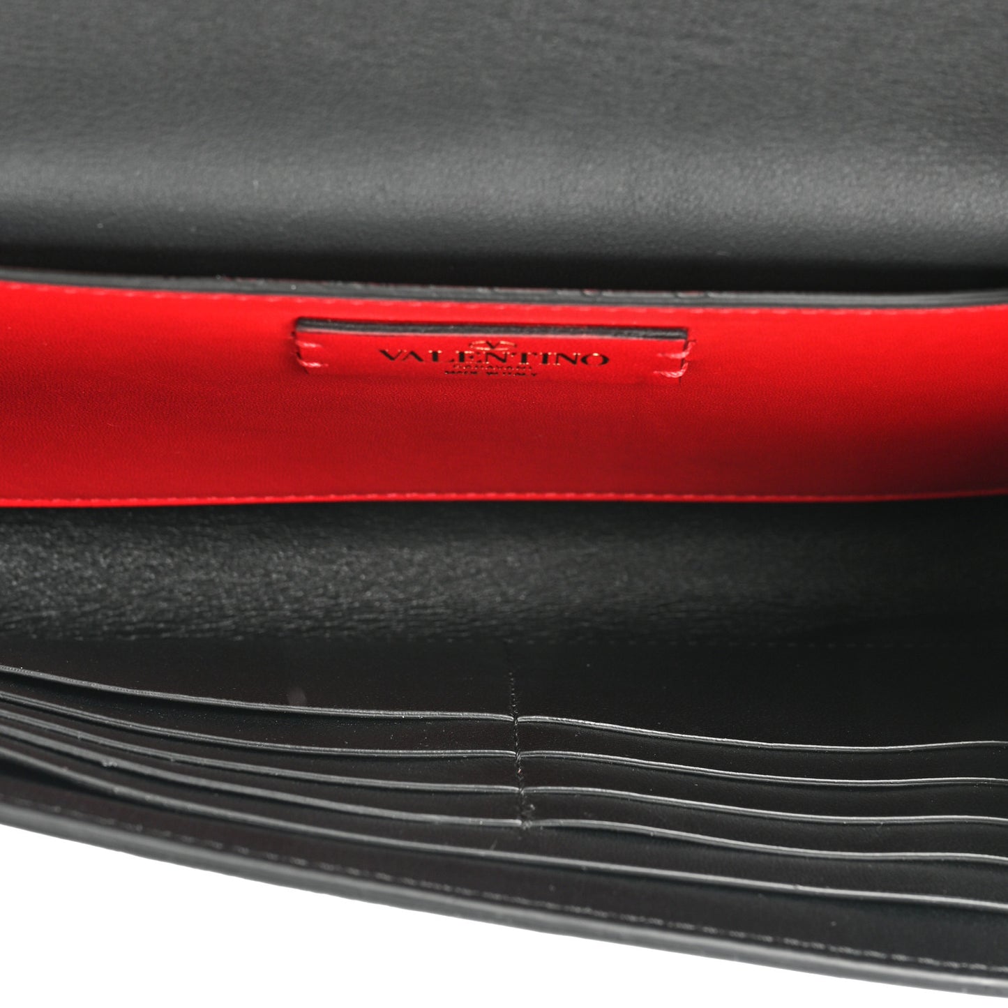 Calfskin VCase Chain Wallet Black