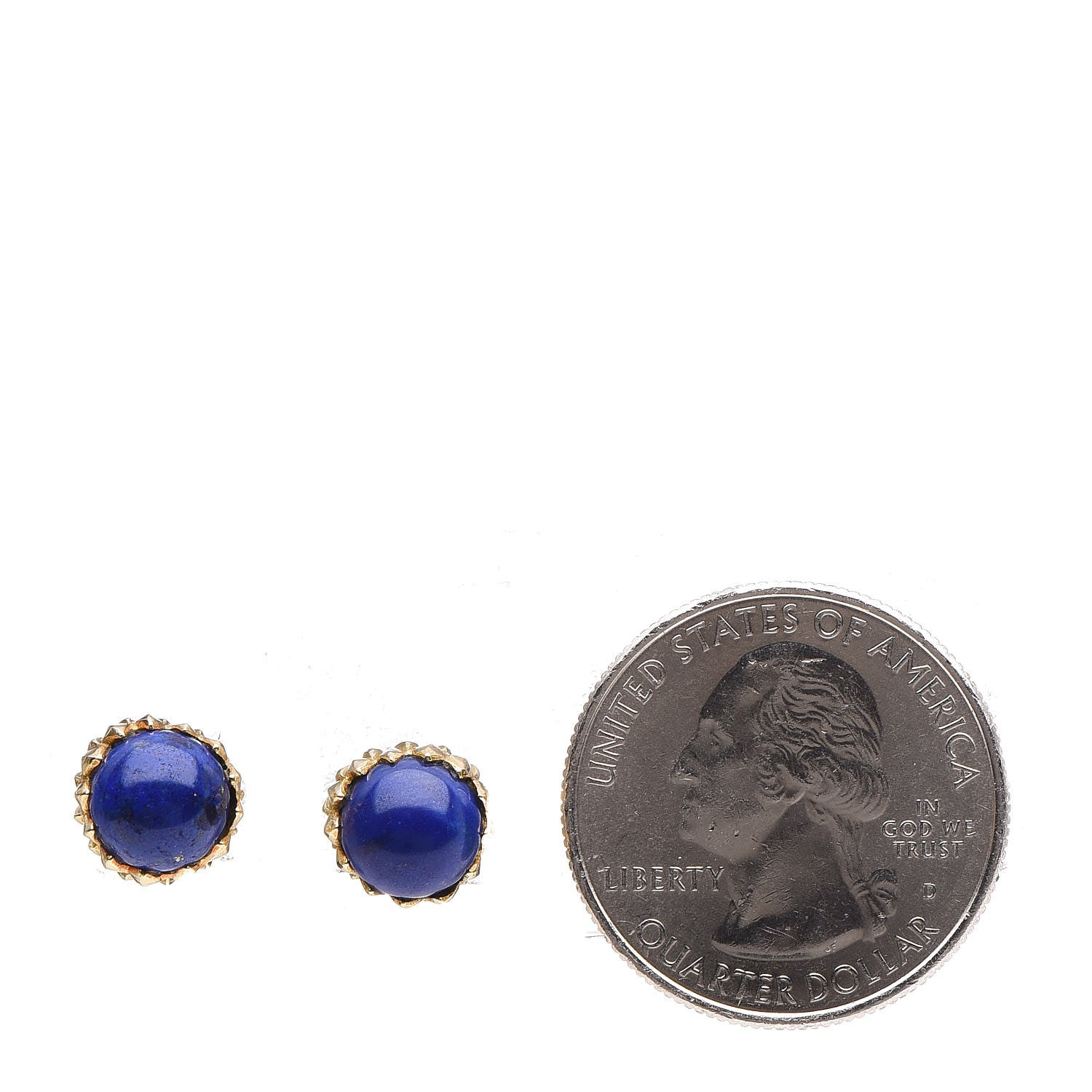 Tiffany 18K Yellow Gold Lapis Schlumberger Acorn Earrings 2 of 4