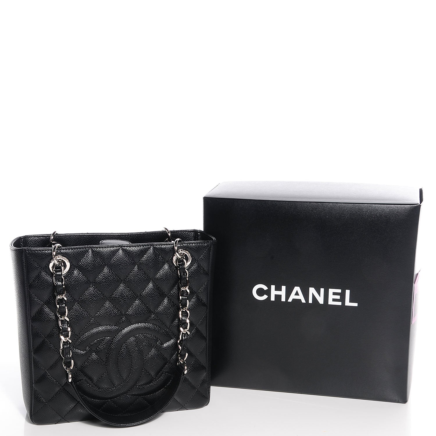 Chanel Caviar Petit Shopping Tote PST Black 5 of 8