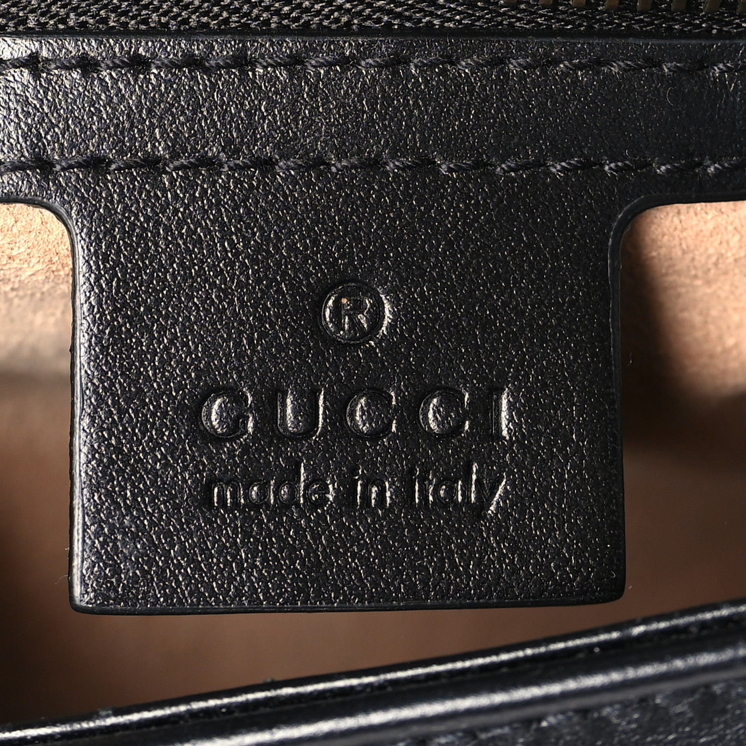 Gucci Calfskin Matelasse Small GG Marmont Top Handle Shoulder Bag Black 5 of 9