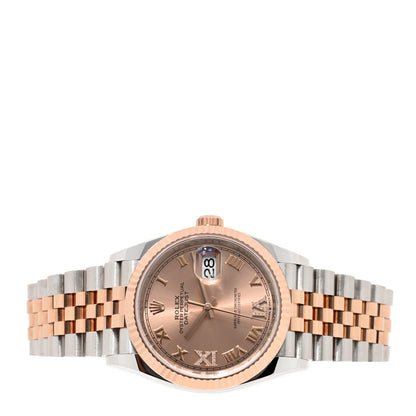 Rolex Stainless Steel 18K Everose Gold Diamond 36mm Oyster Perpetual Datejust Watch Rose Roman 126231 2 of 5