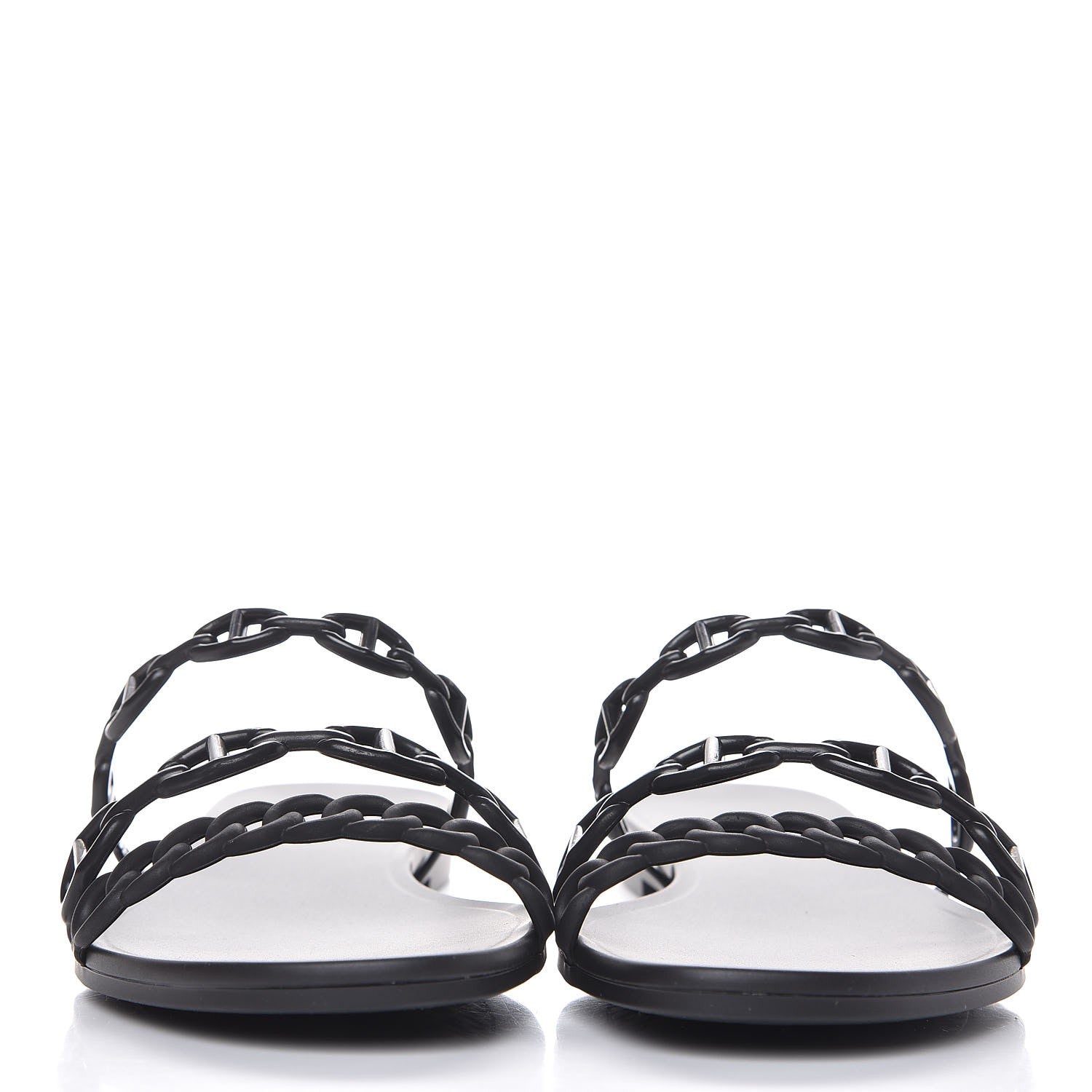 Hermes Rubber Chaine d'Ancre Rivage Sandals 41 Black 3 of 6