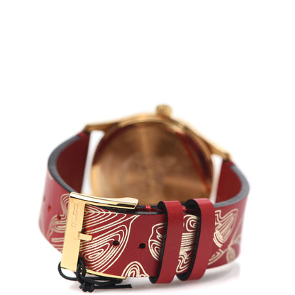 Gucci Stainless Steel Calfskin 38mm G-Timeless Butterfly Quartz Watch Red 4 of 7