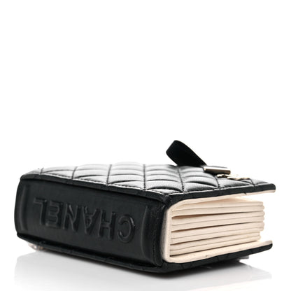 Chanel Lambskin Quilted Book Card Holder on Chain Black 5 of 16