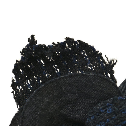 Chanel Tweed Fabric Camellia Pin Brooch Black 3 of 3