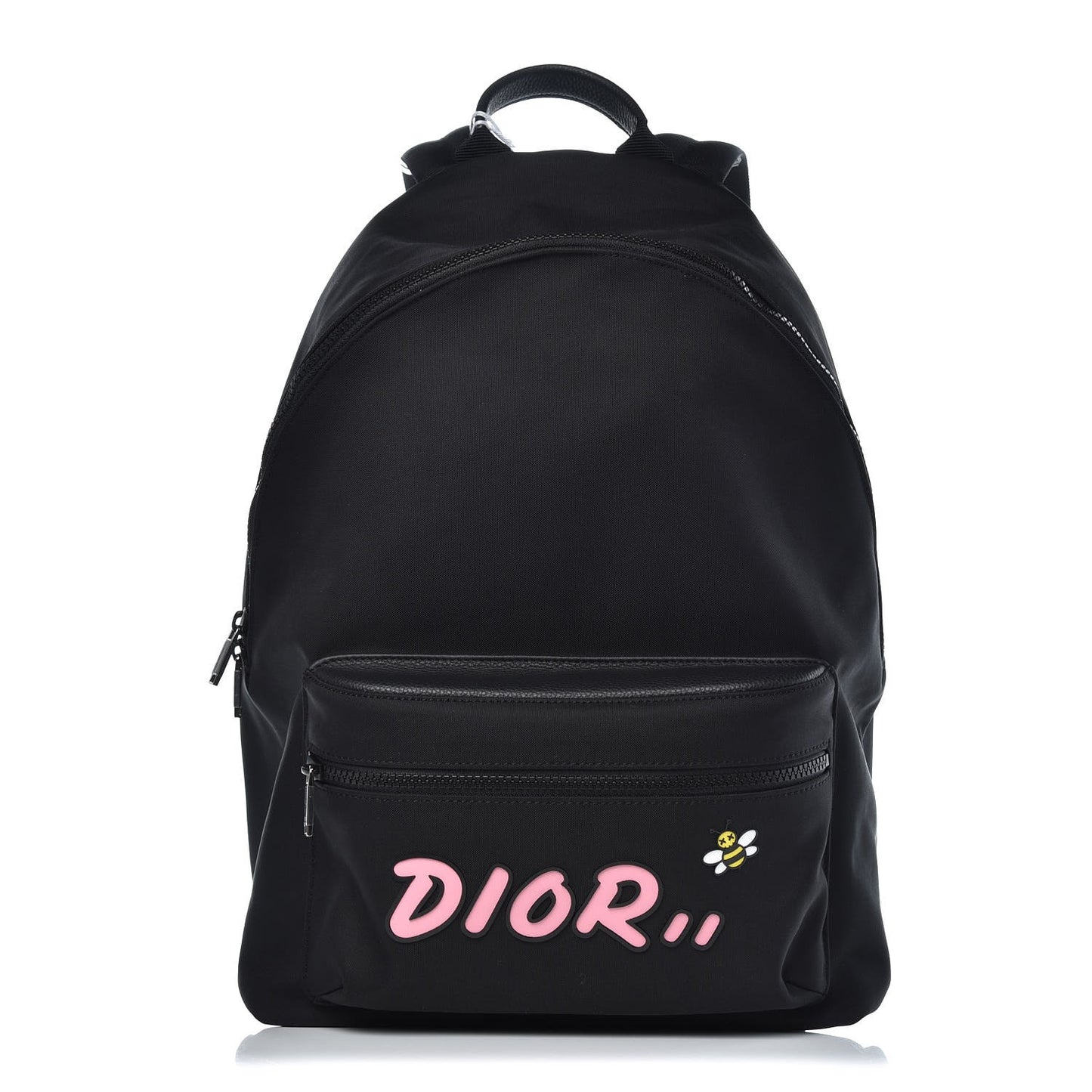 X KAWS Nylon Calfskin Logo Backpack Black