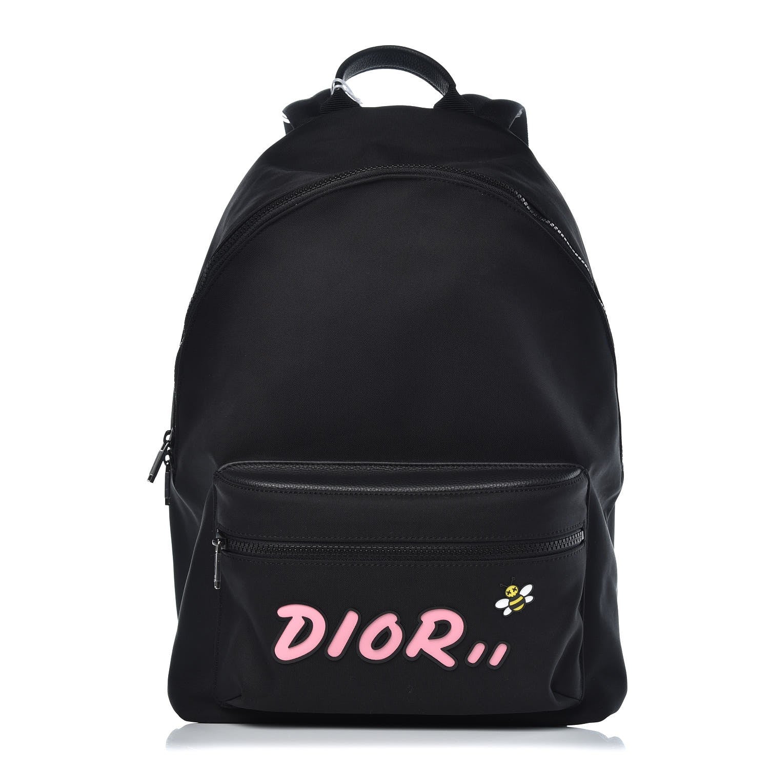 Christian Dior X KAWS Nylon Calfskin Logo Backpack Black 1 of 6