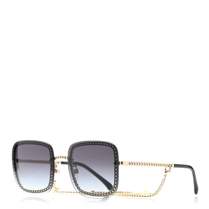 Chanel Chain Square Sunglasses 4244 Black 1 of 9