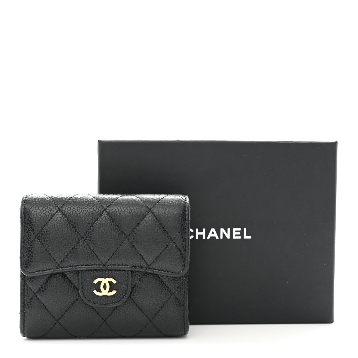 Chanel Caviar Quilted Compact Flap Wallet Black 9 of 9