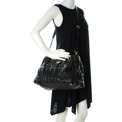 Prada Nappa Gaufre Top Handle Tote Black 2 of 7